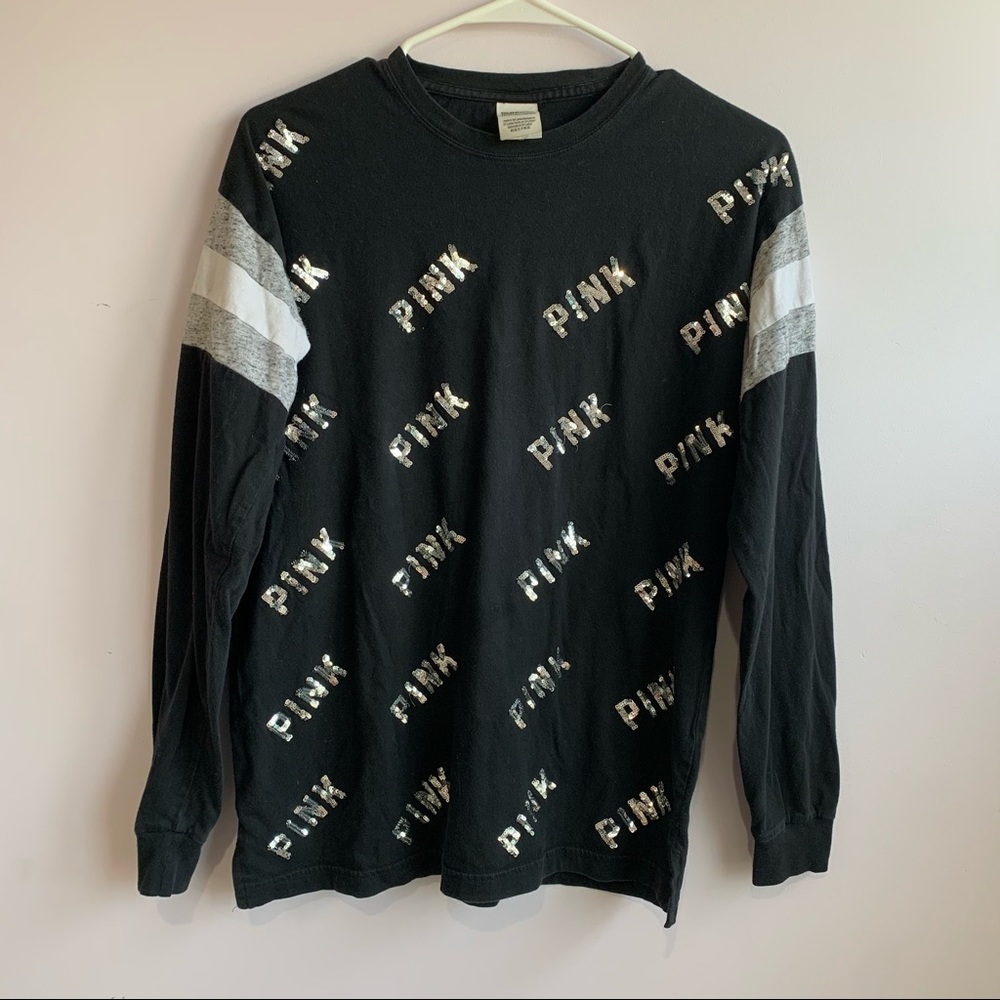 🌈Victoria Secret Pink Black Long Sleeve Shirt